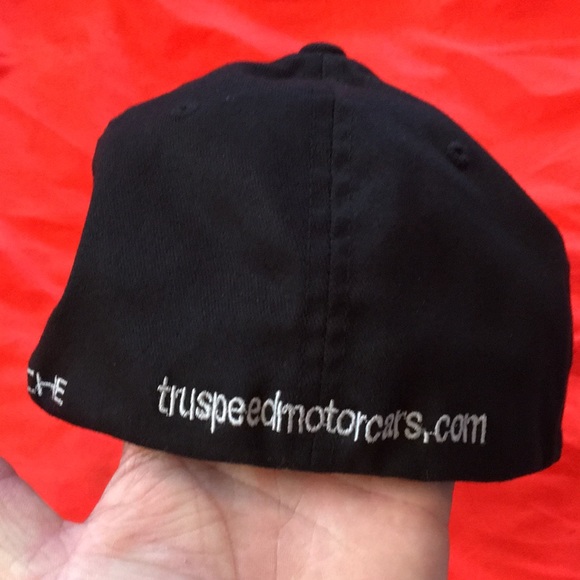 TruSpeed Porsche flexfit baseball style hat L-XL full 6 panel button top cap - Picture 6 of 11